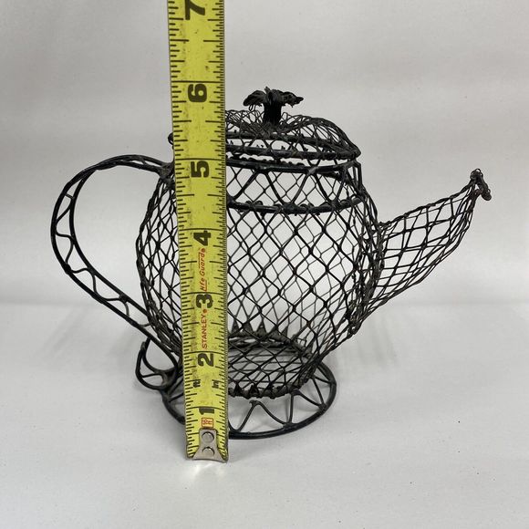 Vtg Chicken Wire Teapot Form Farmhouse Country Rustic Primitive Decor - AS IS - Picture 6 of 11